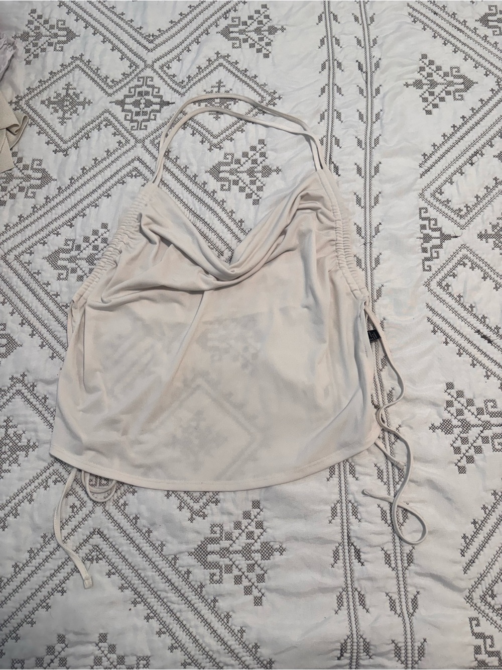 Forever 21 Cream Cowl Halter Camisole